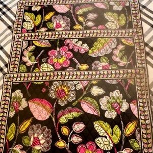 Vera Bradley Floral Quilted vintage Placemats set of 4